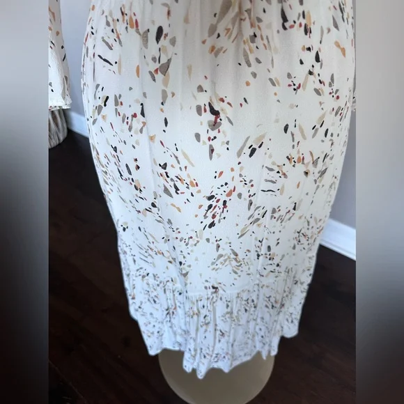 A New Day Maxi Dress Boho Prairie Ruffle Details & Elastic Waist White Floral XL - Picture 5 of 12